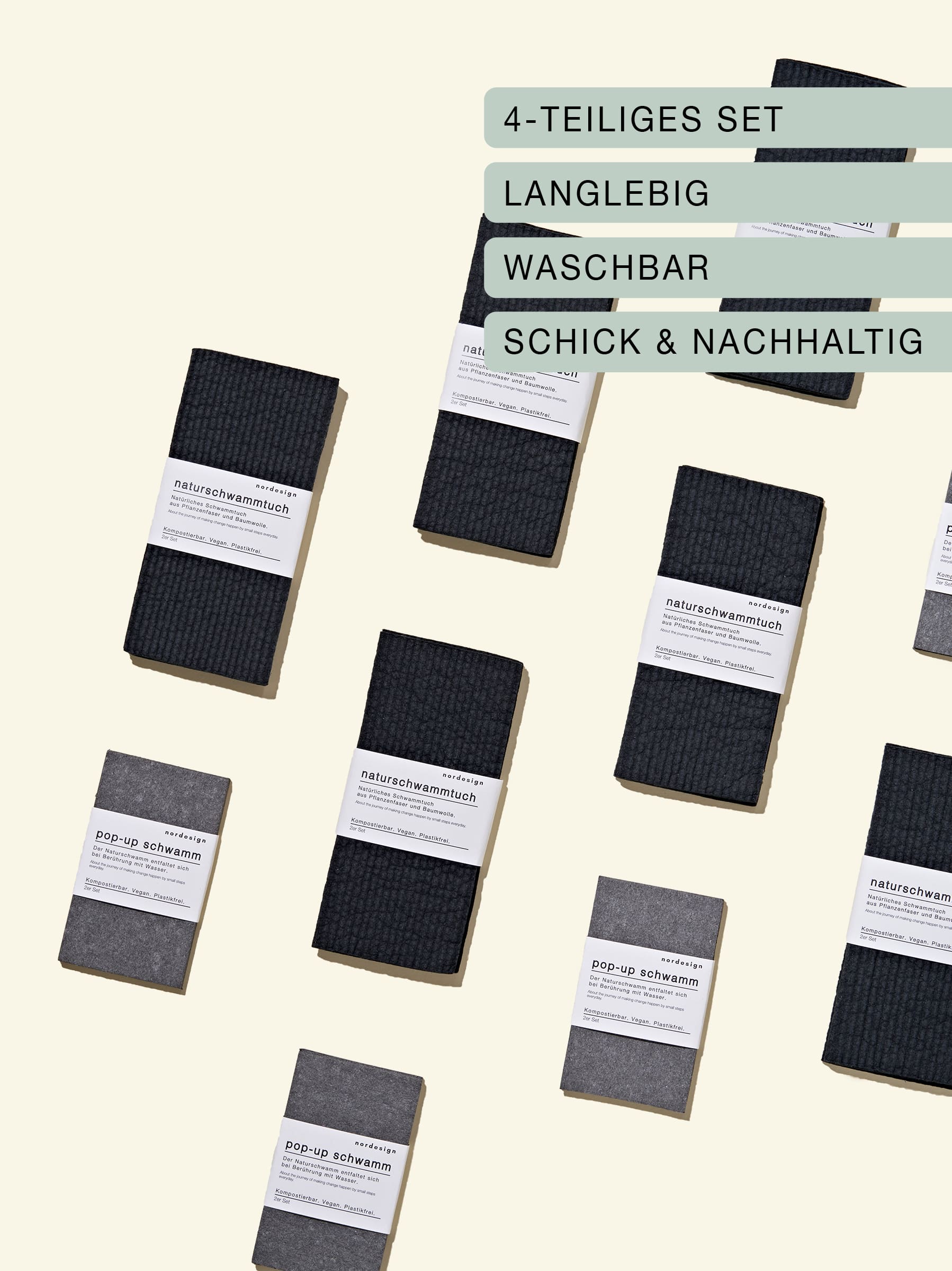 Nachhaltige Schwämme in schwarz für eine plastikfreie Küche