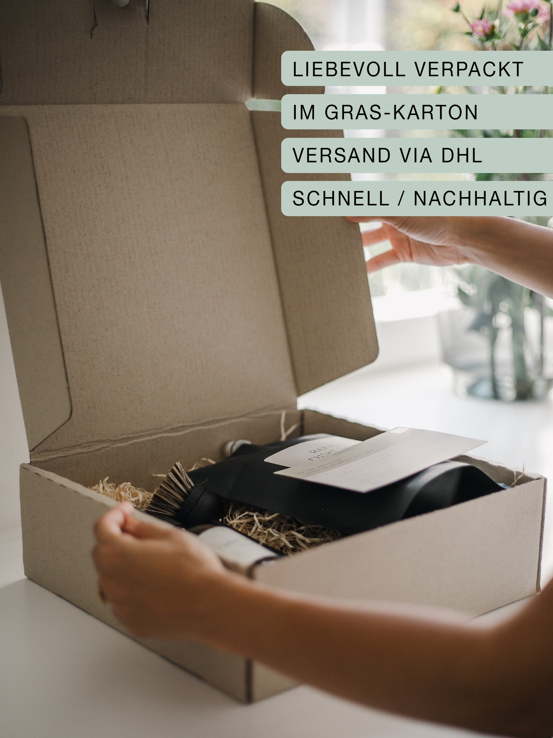 Geschenkverpackung Küchenset im Graspapierkarton