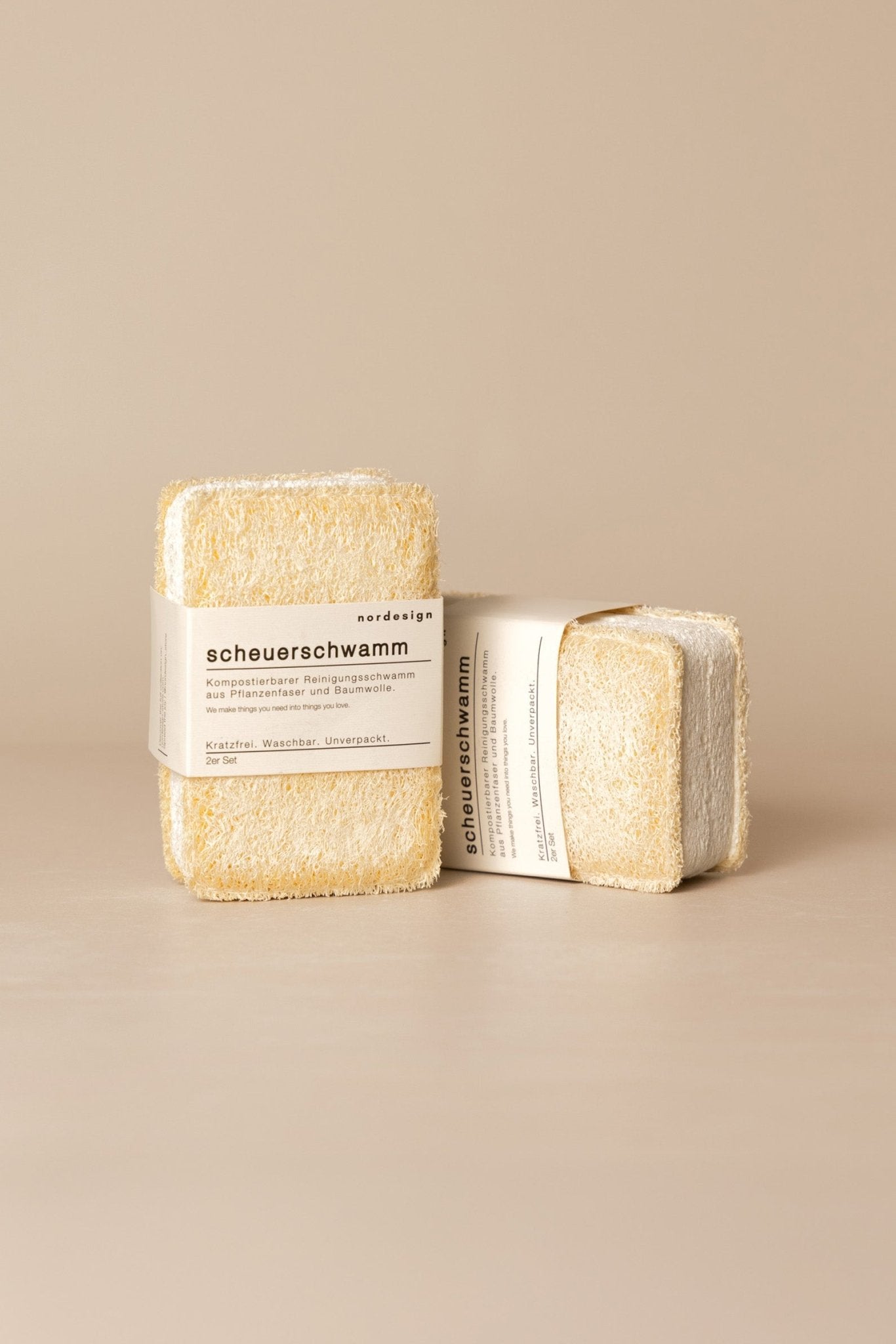 nordesign Scheuerschwamm Set: Waschbar, nachhaltig, kompostierbar