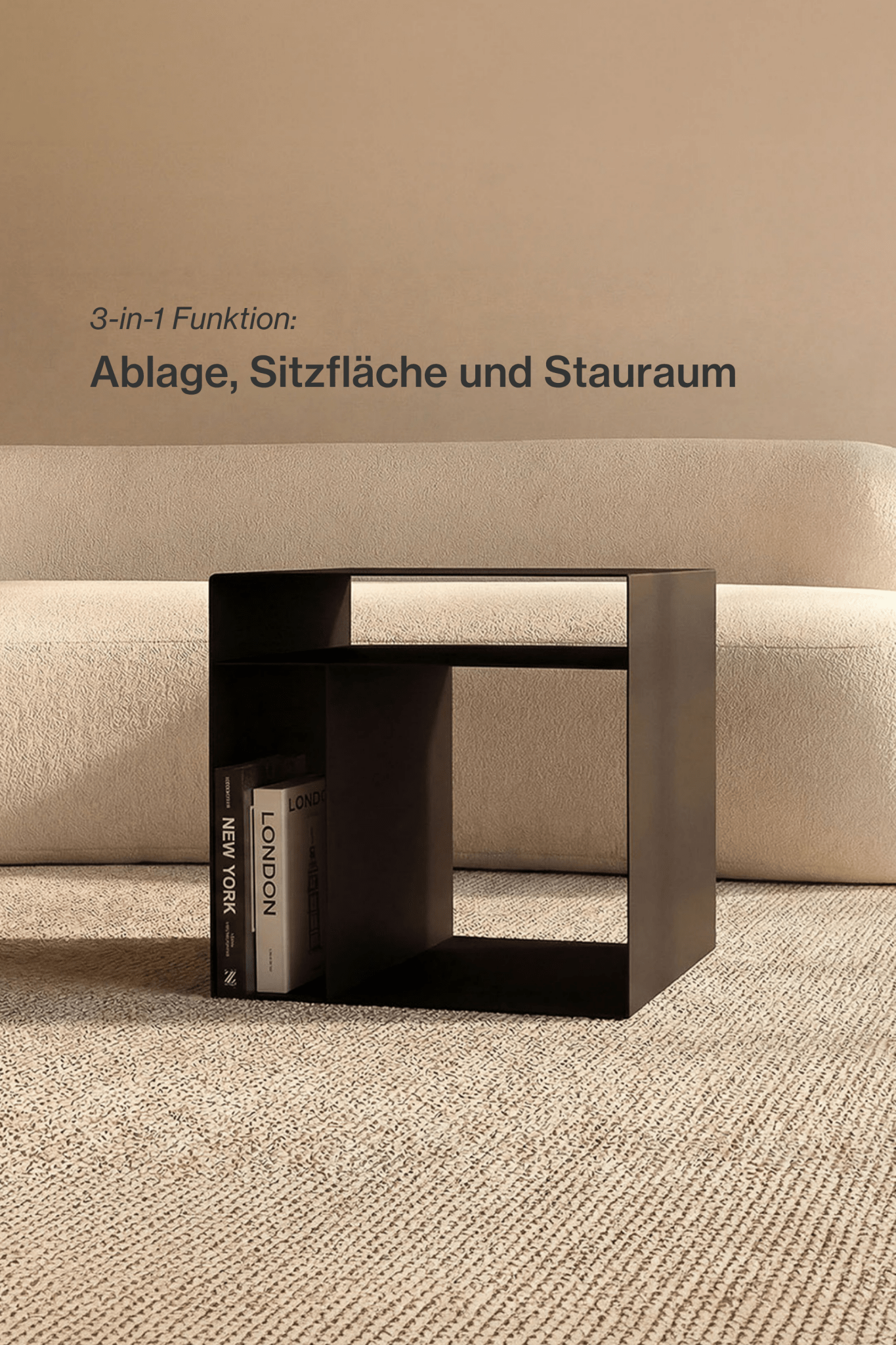 3 in 1 Wohnwürfel inkl. Sitzkissen Cord - nordesign