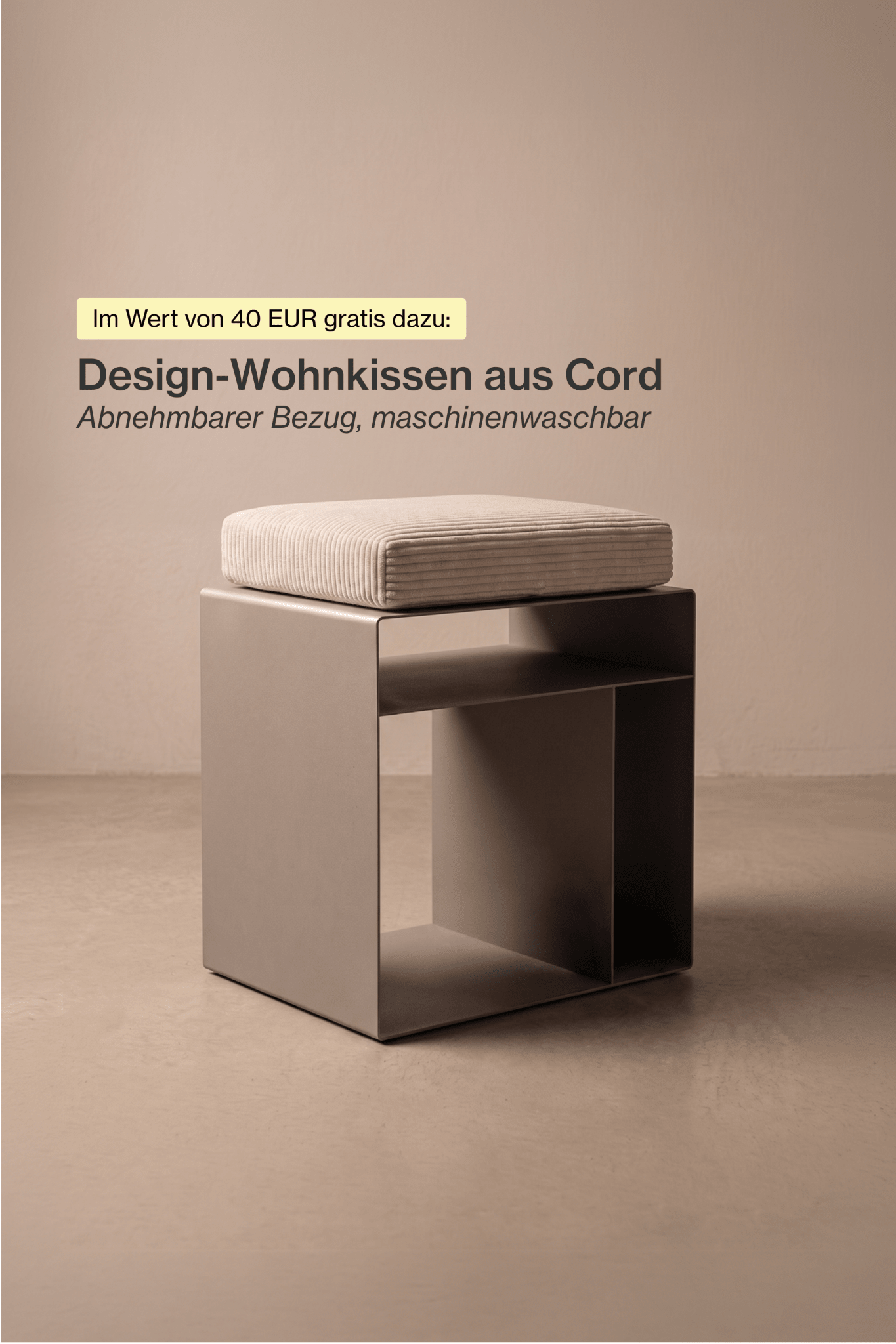 3 in 1 Wohnwürfel inkl. Sitzkissen Cord - nordesign