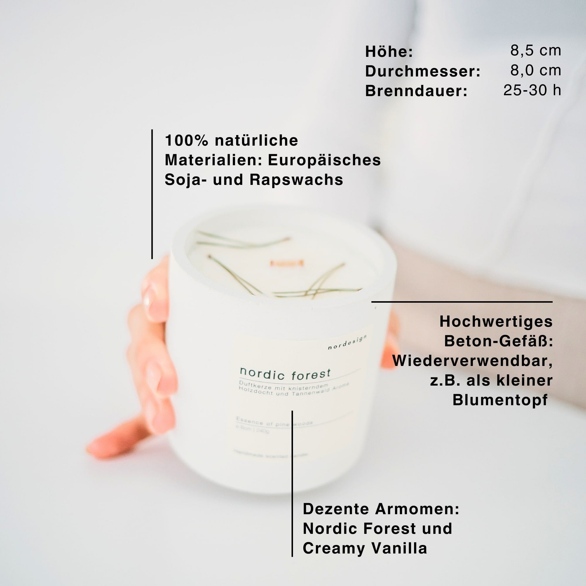 Duftkerze mit knisterndem Holzdocht - nordesign