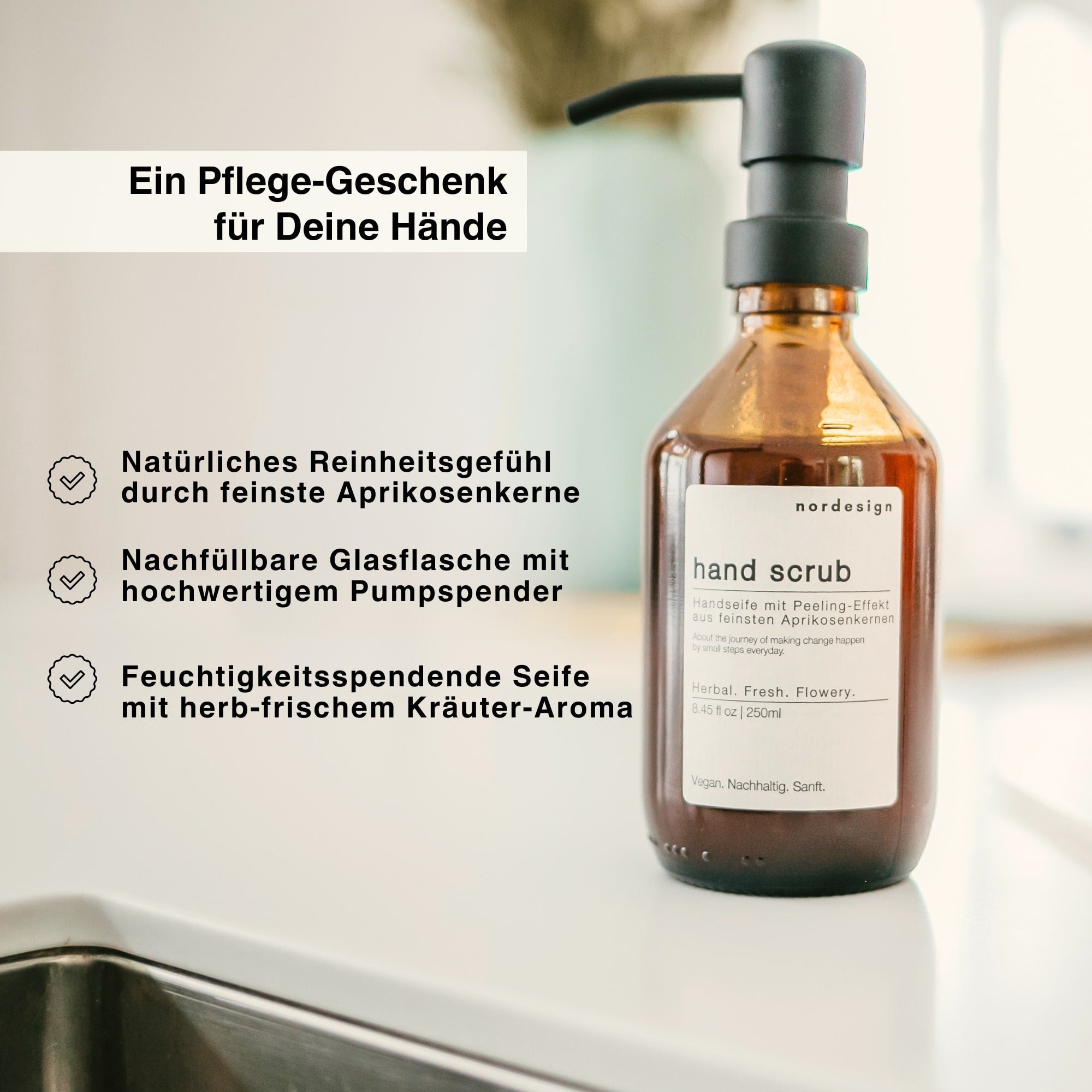 Handseife mit feinstem Peeling (250ml) - nordesign