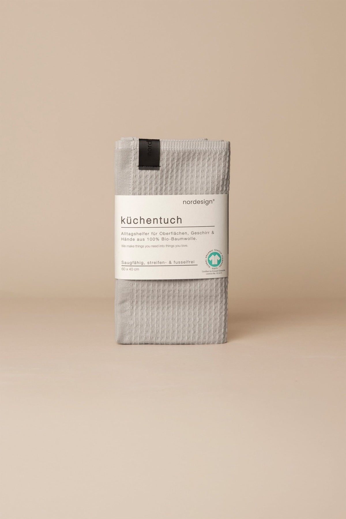nordesign Küchentücher 3er Set: Bio-Baumwolle, Grau & Beige, Küche