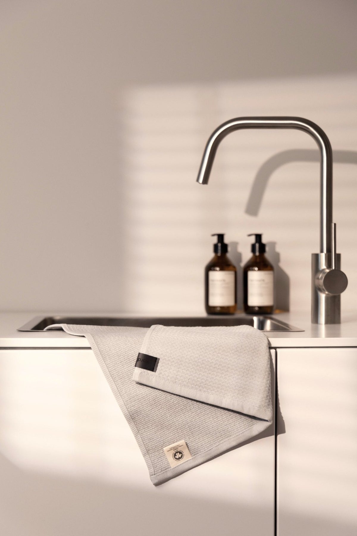 nordesign Küchentücher 3er Set: Bio-Baumwolle, Grau & Beige, Küche