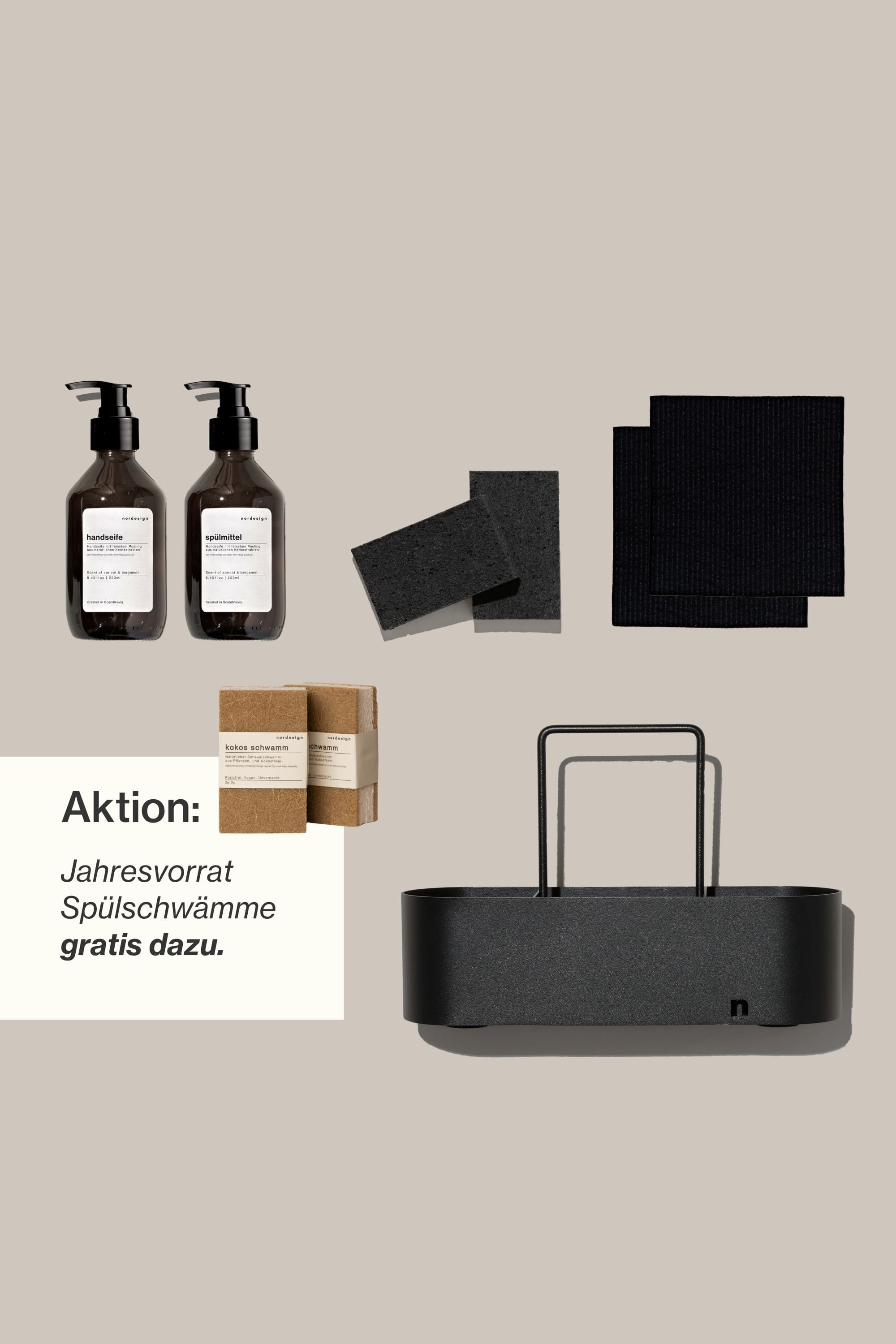 Spülbecken Organizer-Set (8-teilig) inkl. gratis Kokos-Schwämme