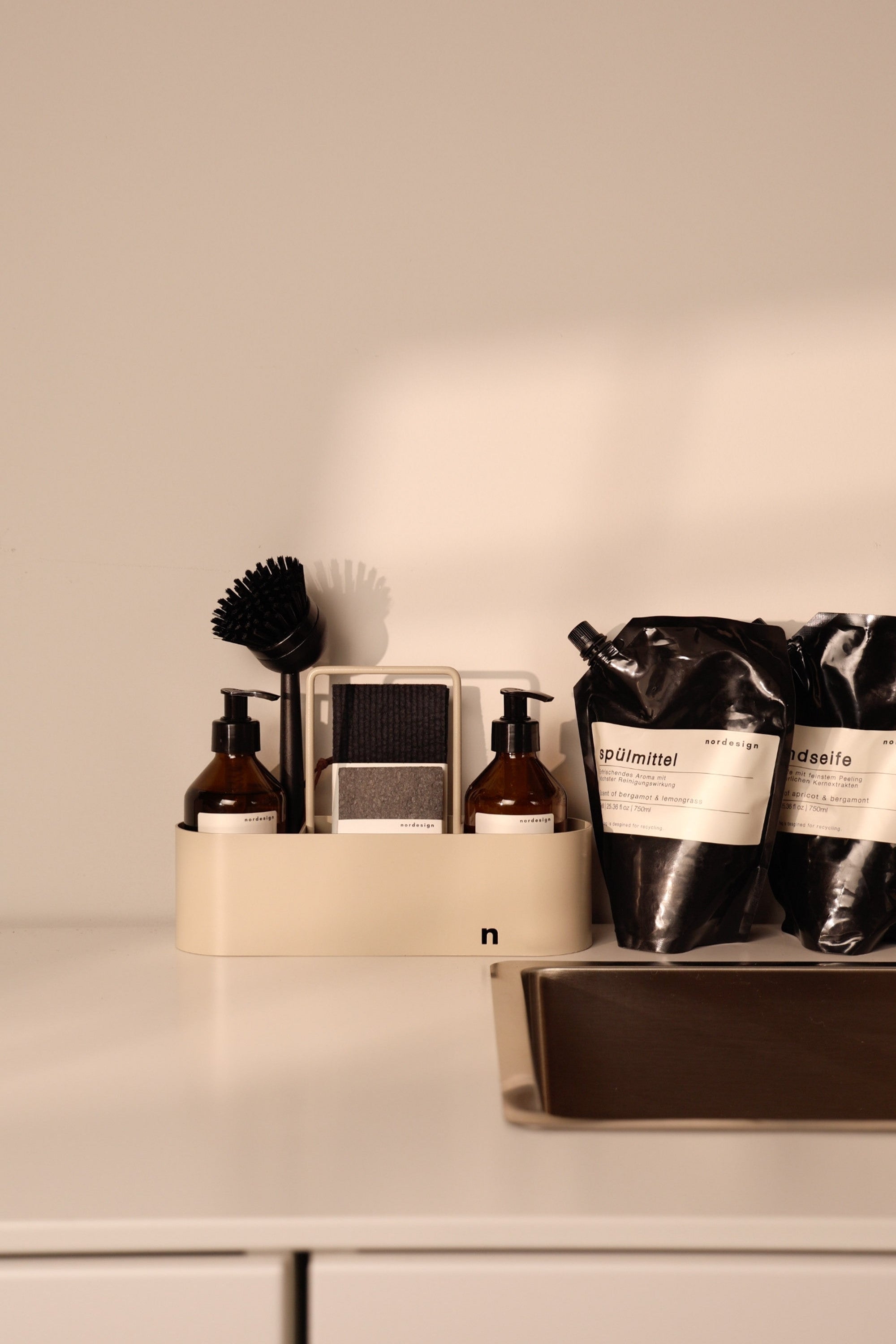 Spülbecken Organizer-Set Greige (8-teilig)