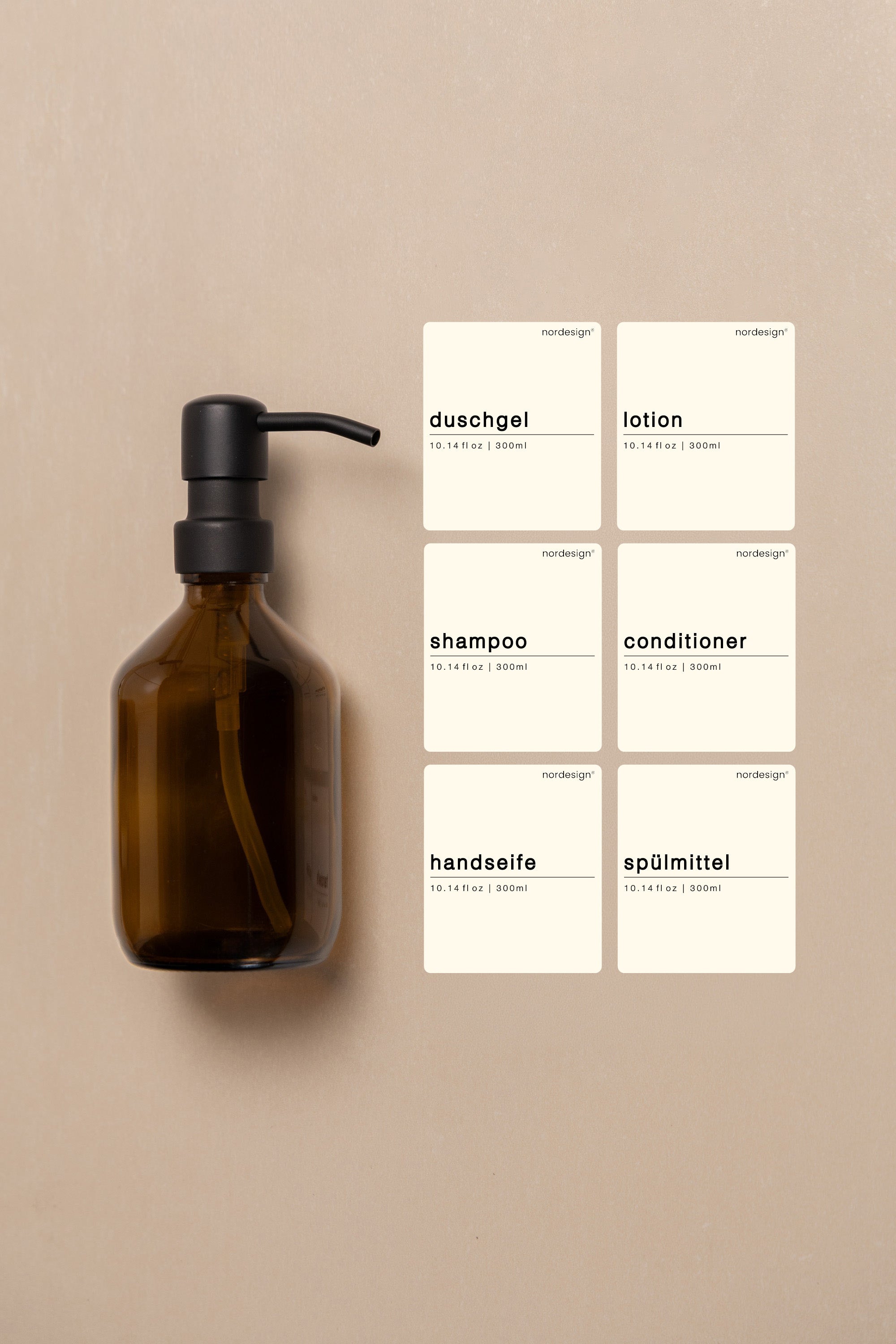 Seifenspender mit Etikett-Auswahl