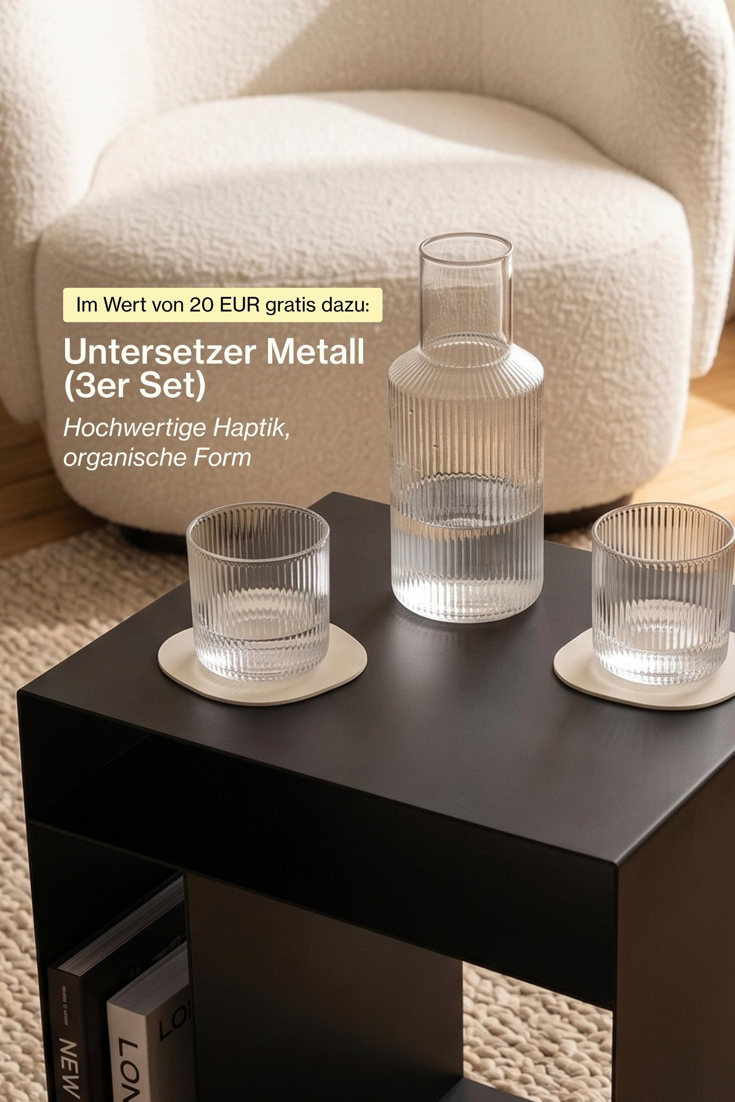 3 in 1 Wohnwürfel inkl. Untersetzer Metall (3er Set)