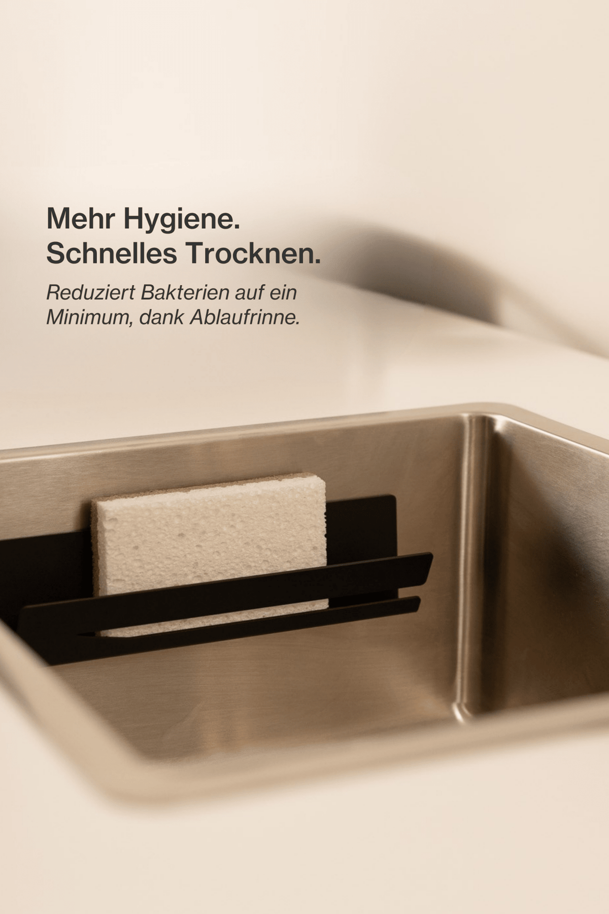 nordesign Schwammhalter schwarz: Ohne Bohren, kleben, Metall, rostfrei