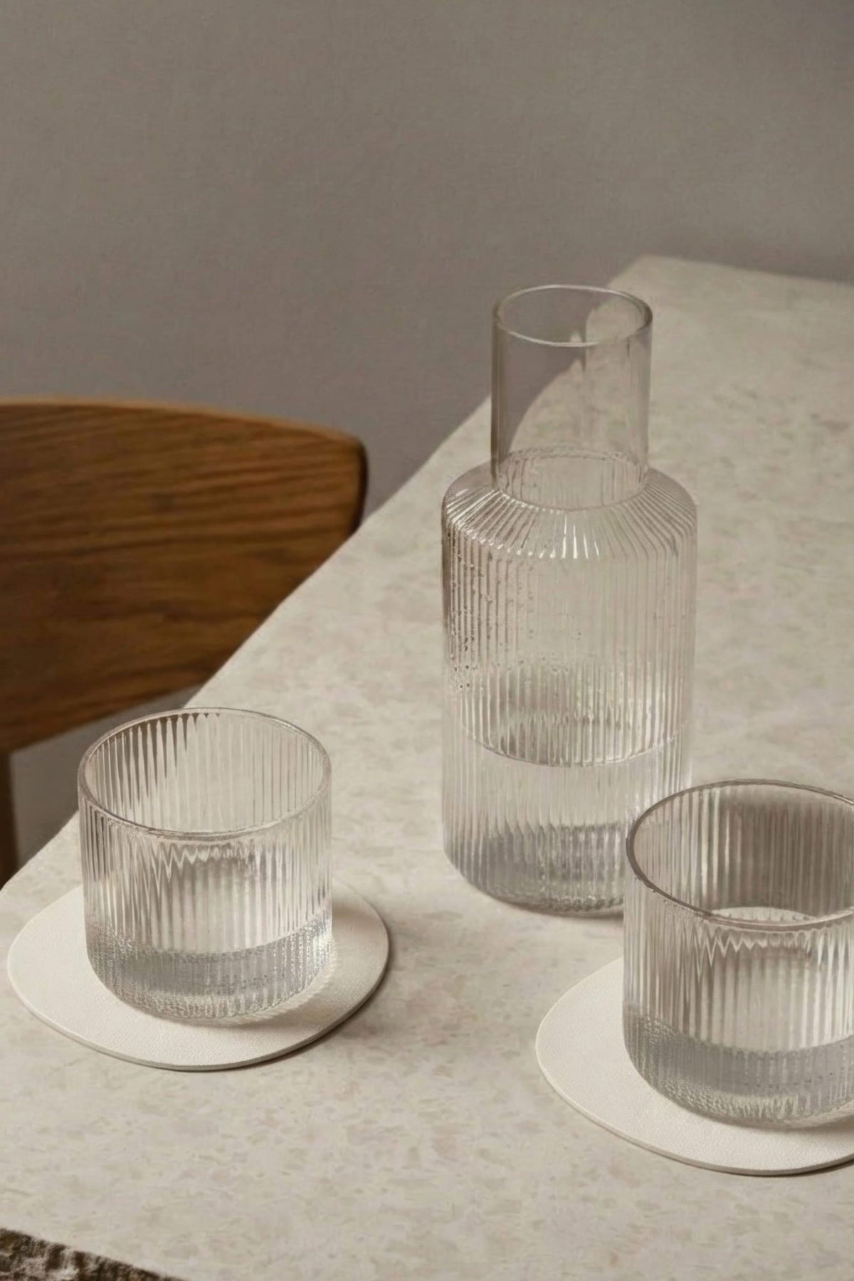 Design Glas Untersetzer 3er Set aus Metall – organisch, rutschfest